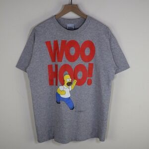 Vintage 1997 Stanley DeSantis The Simpsons Homer Woo Hoo T-Shirt Gray Mens Large